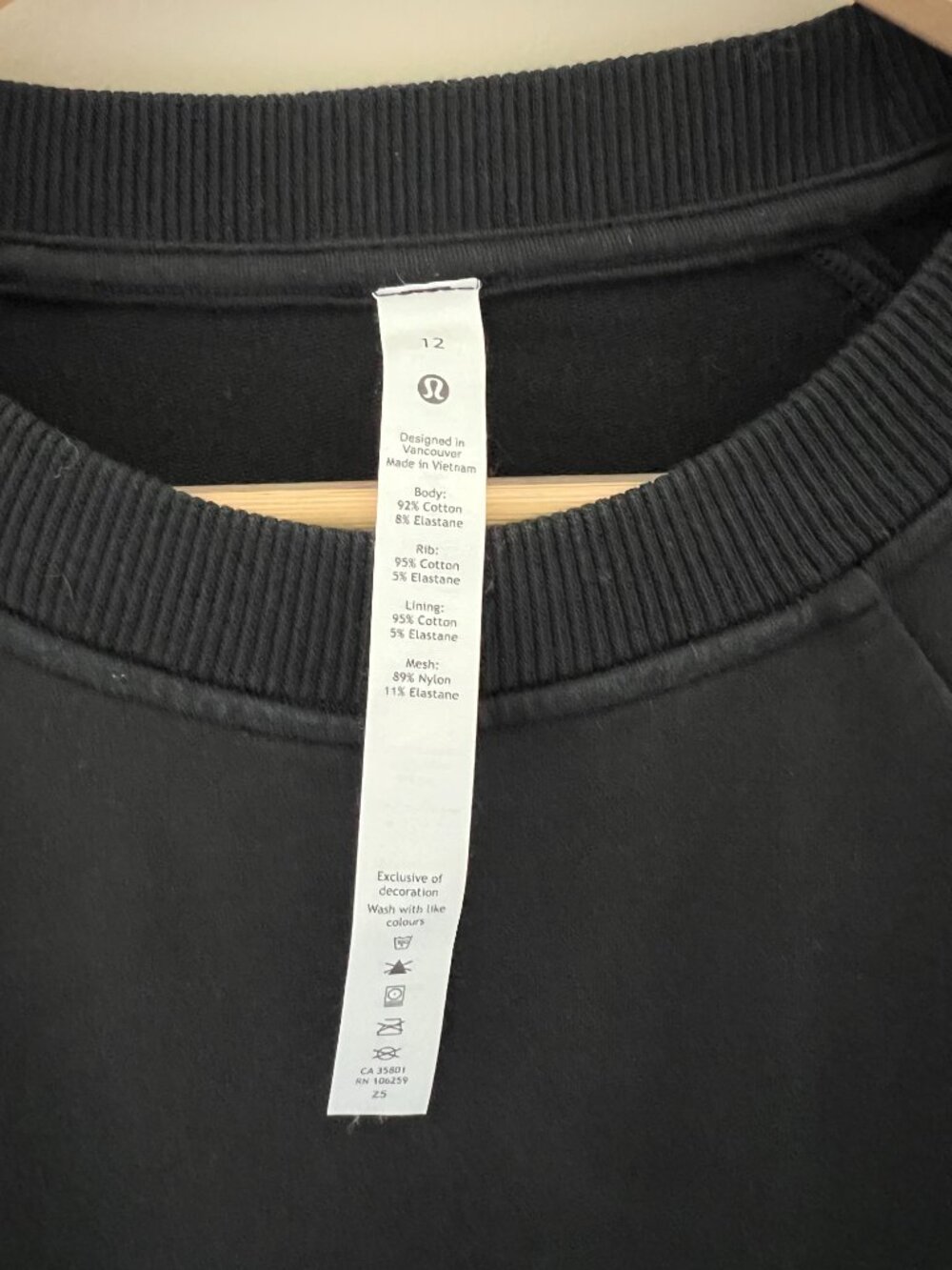 Lululemon Women’s Scuba Crew Sweatshirt 12 Black Athleisure Yoga - Picture 10 of 12